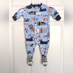 Carter's (Size 3 Months) Footed Fleece Sleepers/Pyjamas With Full Front Zipper